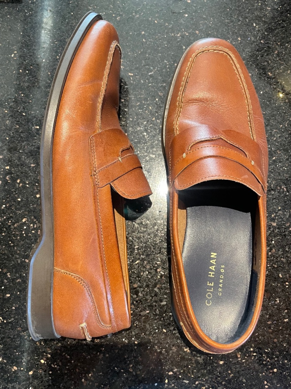Men's Cole Haan British Tan leather penny loafers